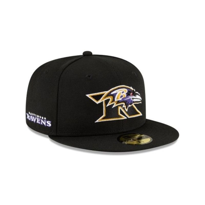 Baltimore Ravens Gorra | New Era NFL Logo Mix 59fifty Fitted Cap Mexico - Negros